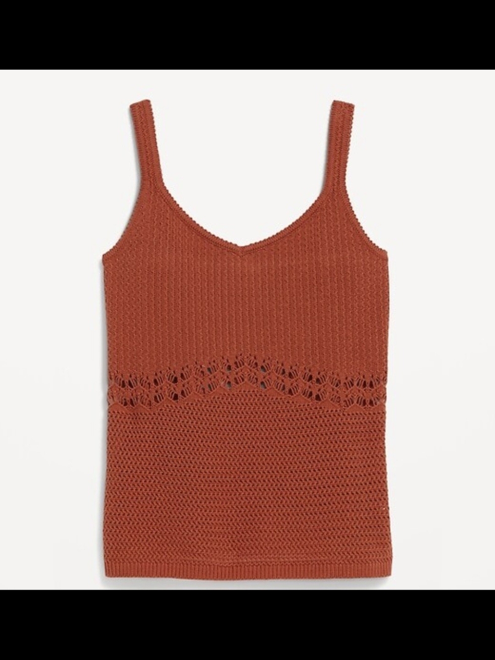 Old Navy Crochet Knit V-Neck Tank Top - Rust Size XXL